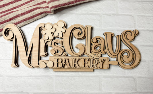Mrs. Claus’ Bakery 3D Shelf Sitter - DIY HOME KIT - NO PAINT INCLUDED