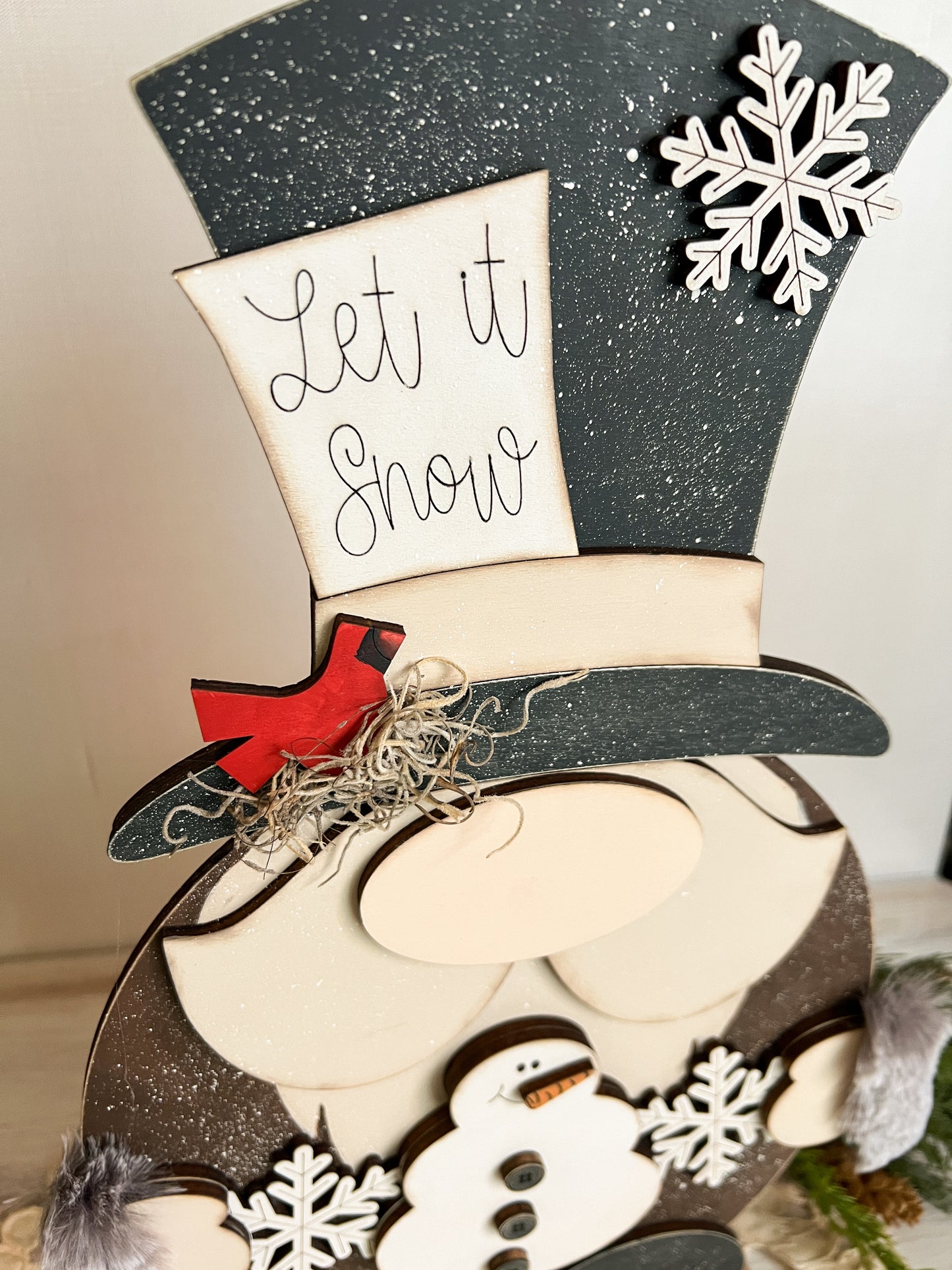 Let it Snow Winter Cardinal Gnome Shelf Sitter - DIY HOME KIT - NO PAINT INCLUDED
