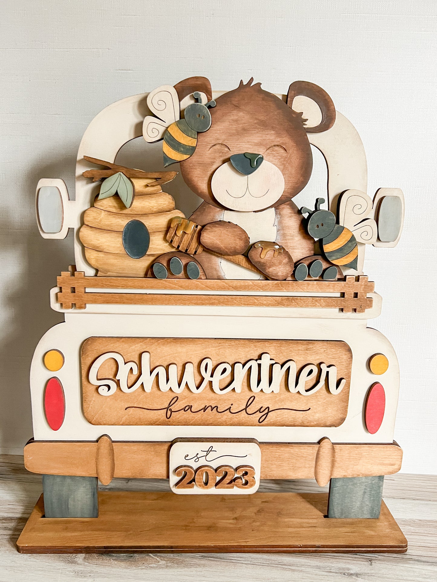 Honey Bee Bear - ADD ON for Interchangeable Truck or Basket - FINISHED PRODUCT