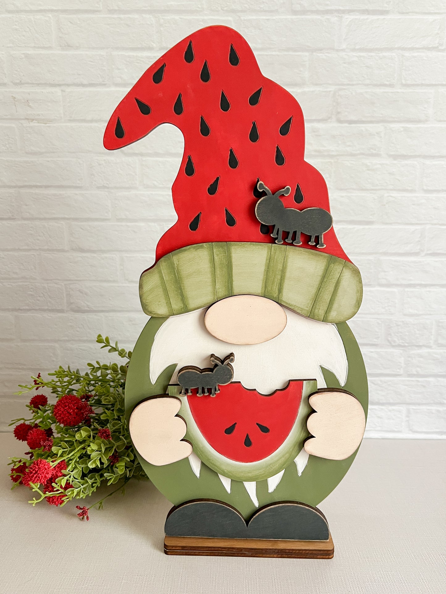 Watermelon Slouchy Hat Gnome Shelf Sitter