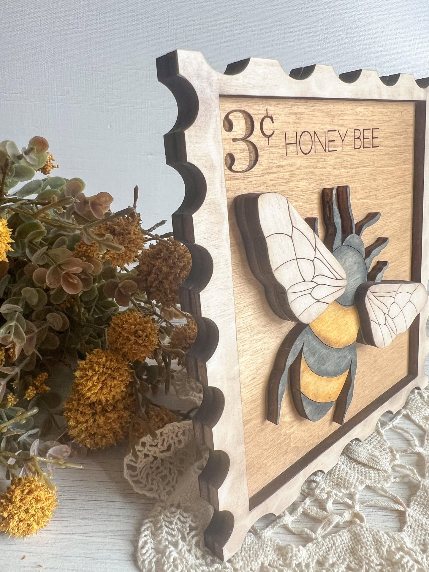 Honey Bee 3D Stamp Sign