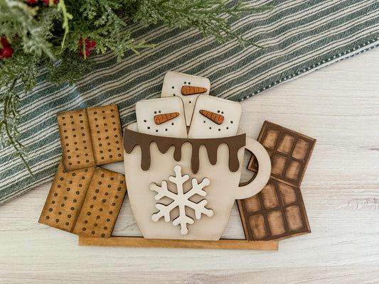 Snowman S'mores TOPPER ONLY- ADD ON for Interchangeable Rustic Truck/Basket - FINISHED PRODUCT