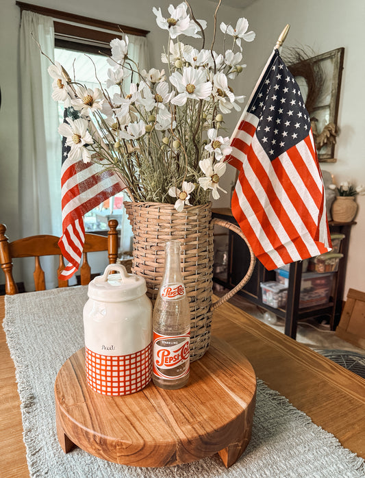 Woven Wicker Pitcher Vase