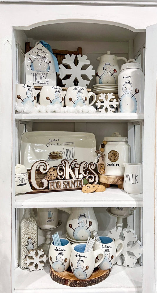 Cookies for Santa 3D wooden shelf sitter - FINISHED PRODUCT