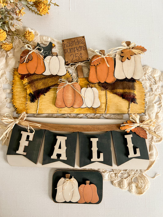 Hayrides & Pumpkins  - ADD ON for Interchangeable Rustic Truck - FINISHED PRODUCT