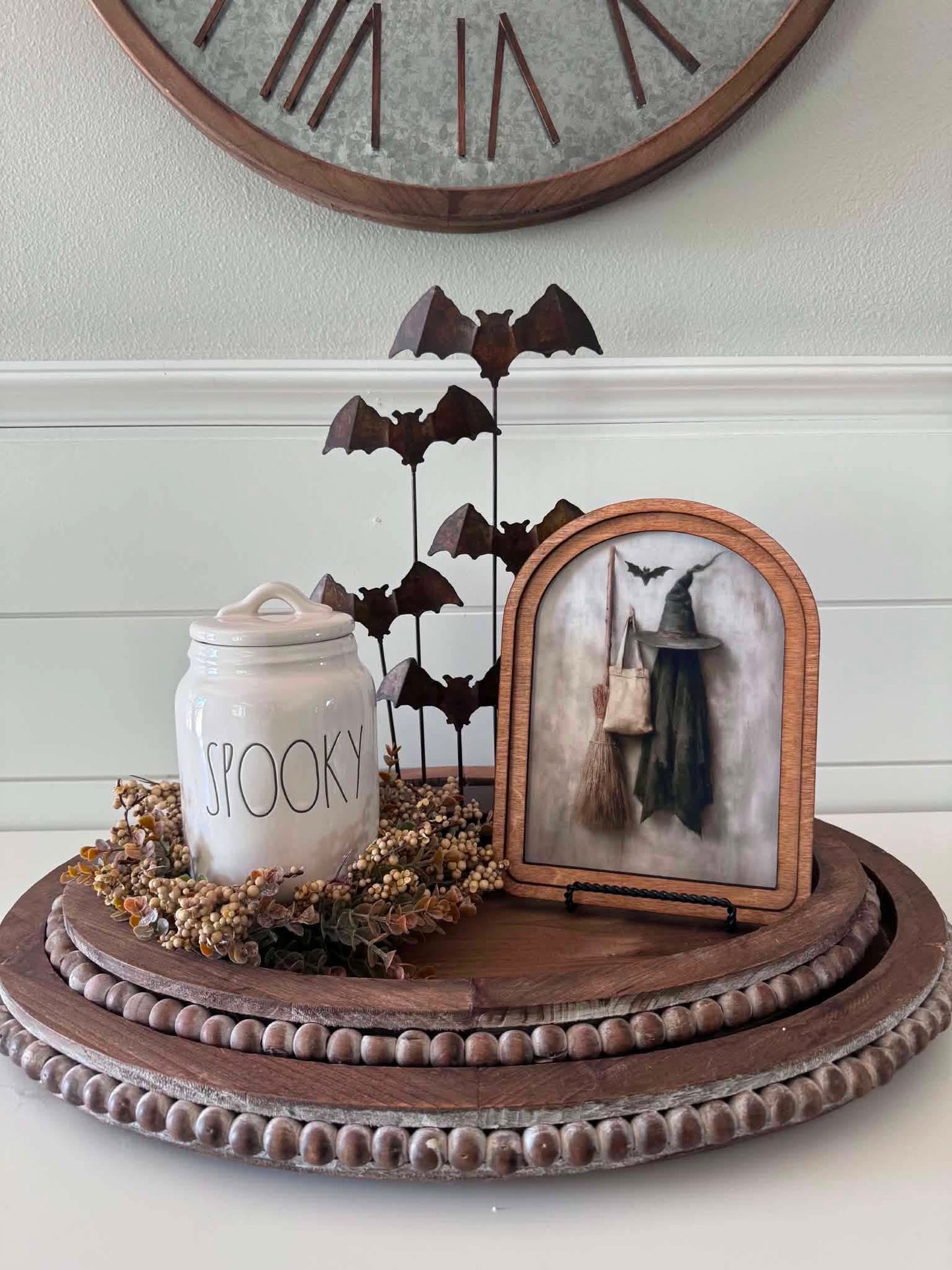 Arch Sign Witches Hat and Broom - size MEDIUM