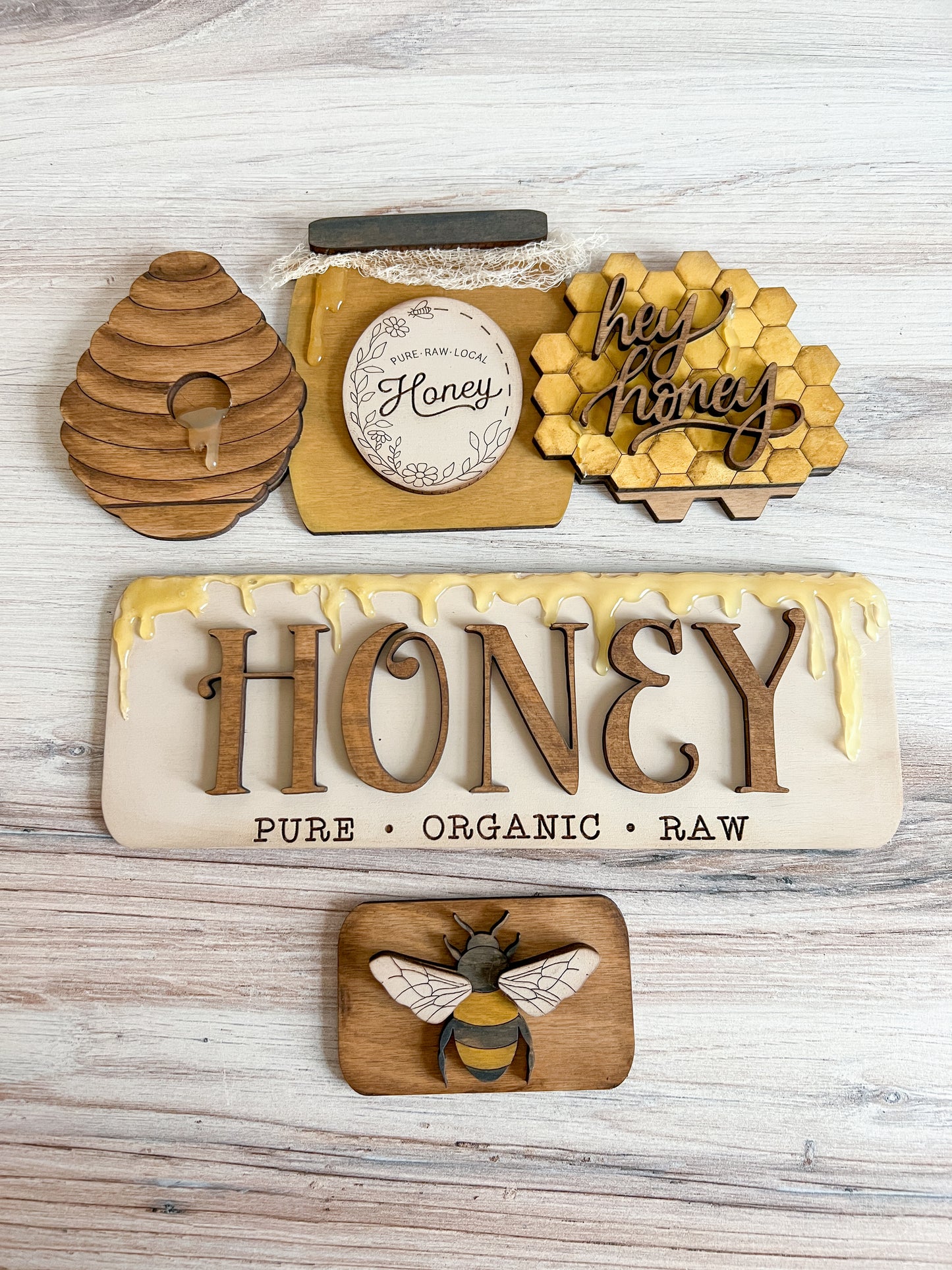Hey Honey Bee- ADD ON for Interchangeable Rustic Truck/Basket - FINISHED PRODUCT