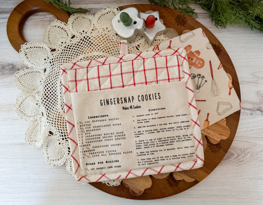 Gingersnap Cookies pot holder & Tea towel