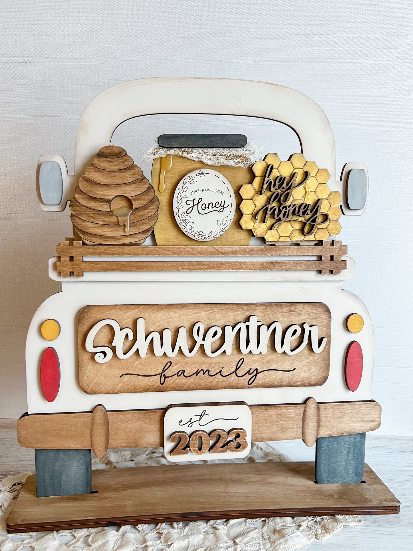 Hey Honey Bee- ADD ON for Interchangeable Rustic Truck/Basket - FINISHED PRODUCT