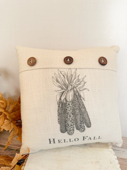 Hello Fall - Harvest Corn throw pillow