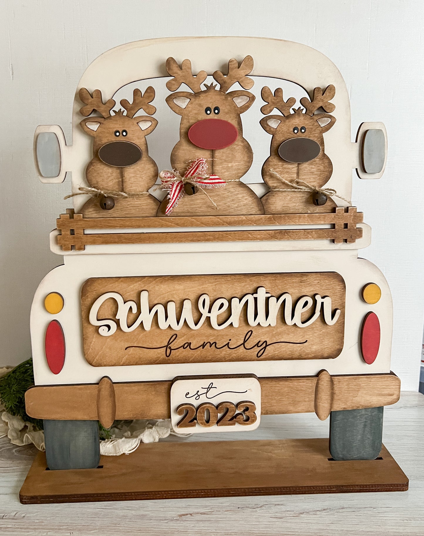 Reindeer - Dashing Through Snow - ADD ON for Interchangeable Rustic Truck/Basket - FINISHED PRODUCT