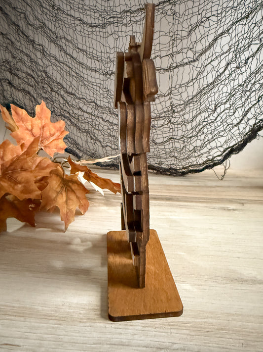 Highland Cow Halloween Mummy Shelf Sitter - 3D Laser cut