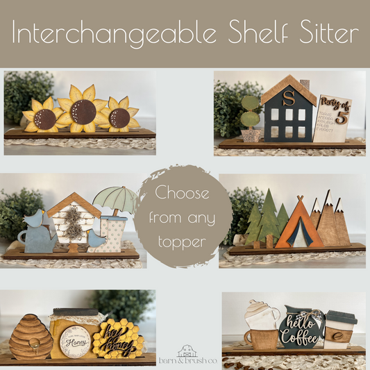 Seasonal Banner Interchangeable Shelf Sitter ( base only)