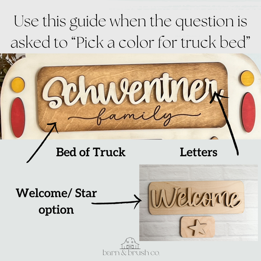 Personalized Truck Bed and establish Date ONLY - ADD ON TO Rustic Truck Only