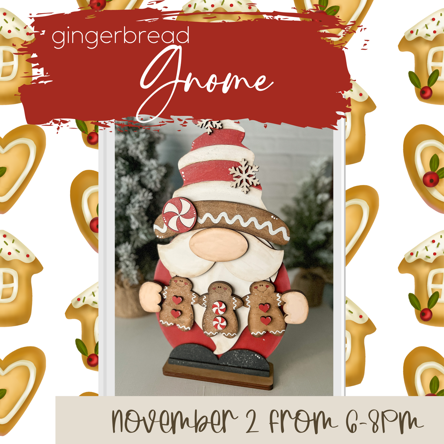 Thurs. Nov. 2 - 6-8pm EST - Gingerbread Gnome - Paint & Sip (bring your own drink) - The Avenue West - DuBois, PA