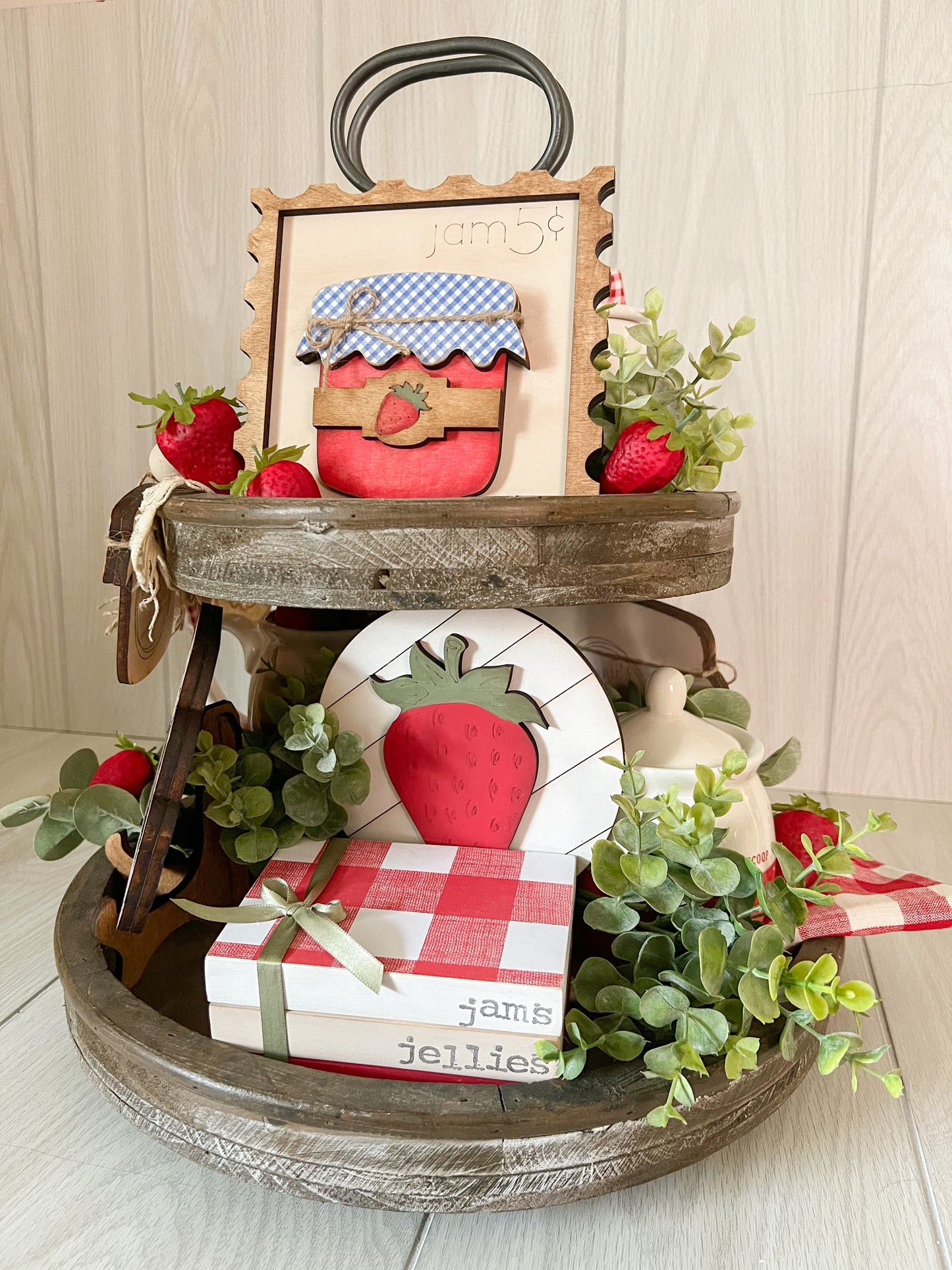 Strawberry Jam Vintage Postage Stamp 3D Wood Sign
