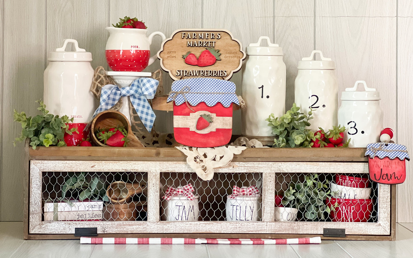 Strawberry Jam Vintage Postage Stamp 3D Wood Sign