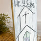 Hand painted Religious Easter wooden sign