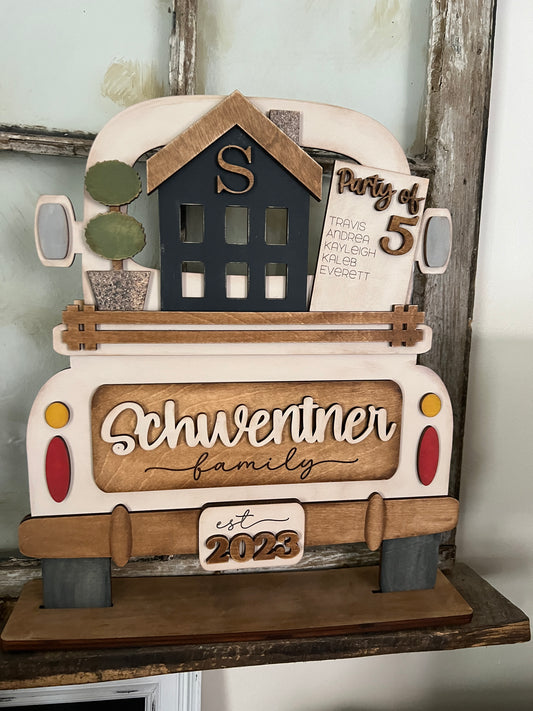 Home Party of personalized- ADD ON for Interchangeable Rustic Truck - DIY HOME KIT - NO PAINTS