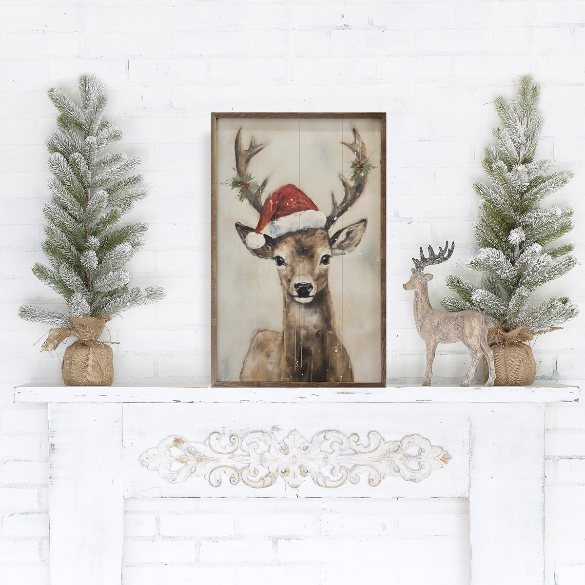 Reindeer With Hat By Petals Prints Design