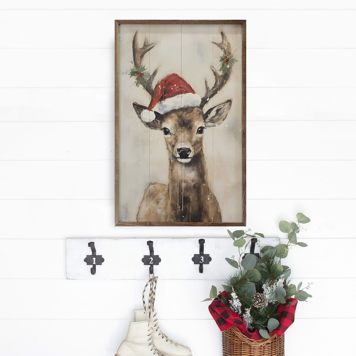 Reindeer With Hat By Petals Prints Design