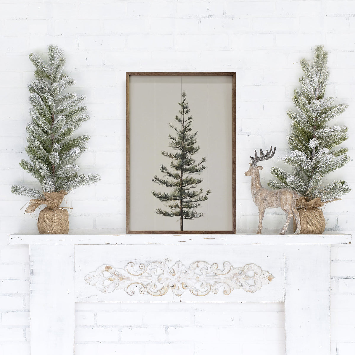 Single Pine Tree White