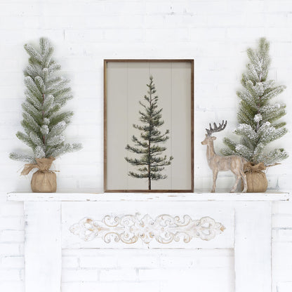 Single Pine Tree White