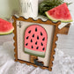 Sweet Summertime Watermelon Postage Stamp 3D Wood Sign