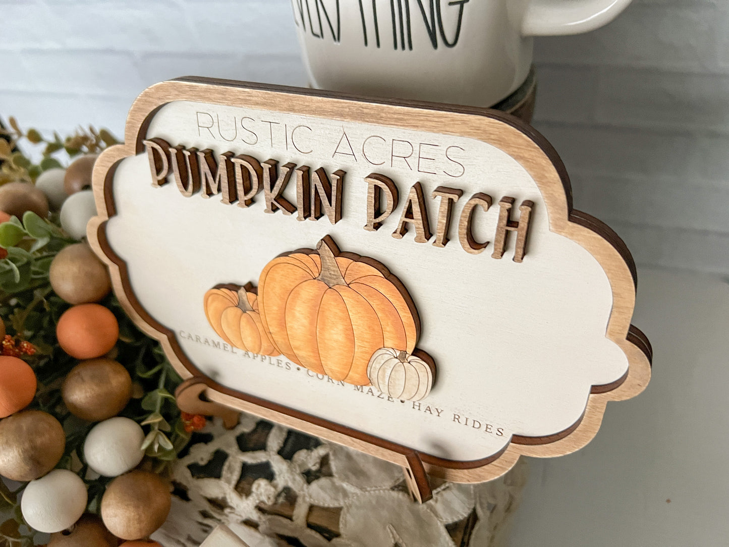 Pumpkin Patch 3D Wooden Sign