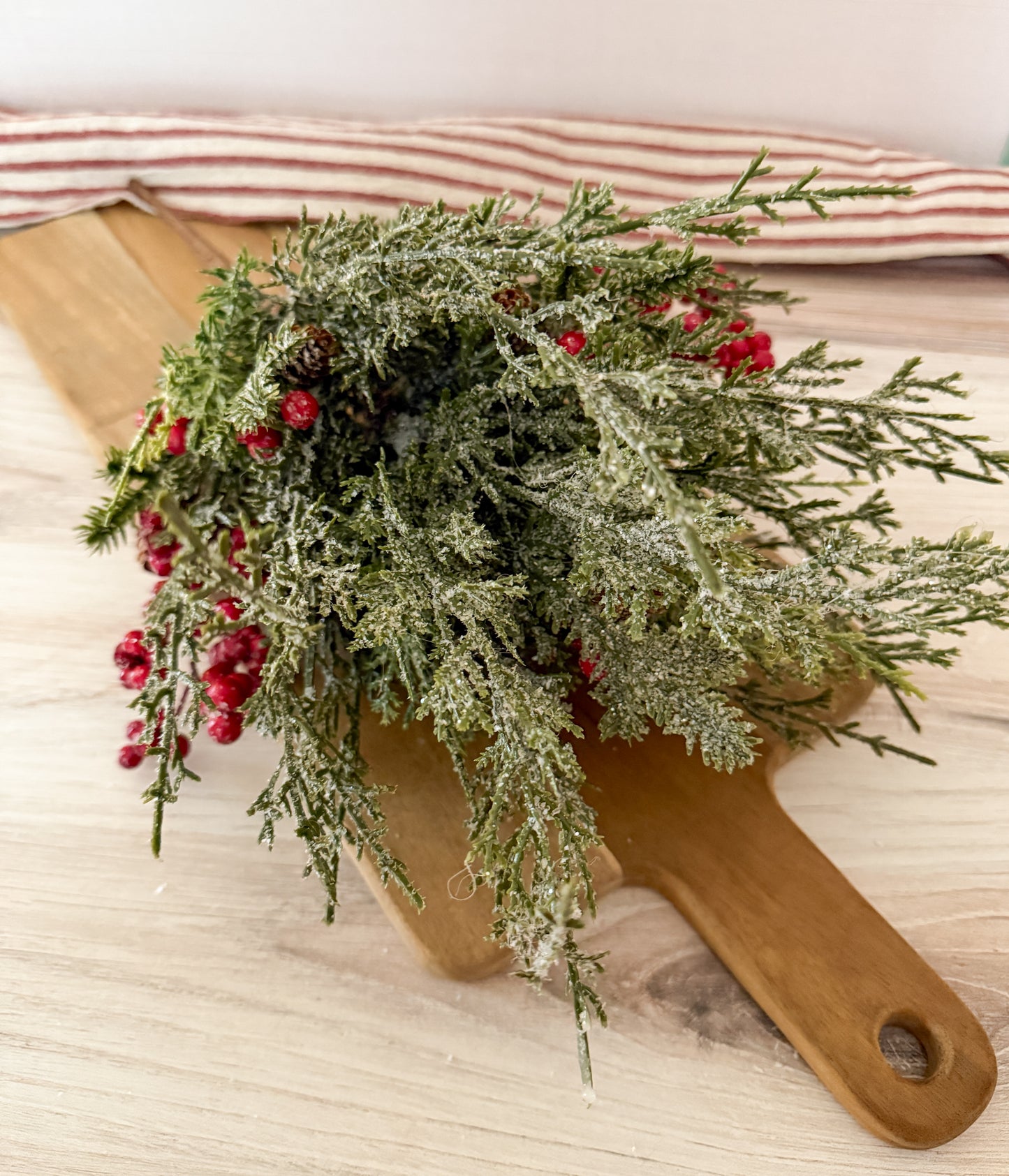 Berry Cedar Frosted Greenery Pick 18"
