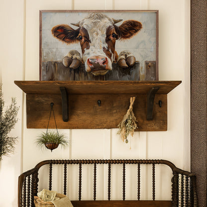 Cow On The Fence By Petals Prints Design