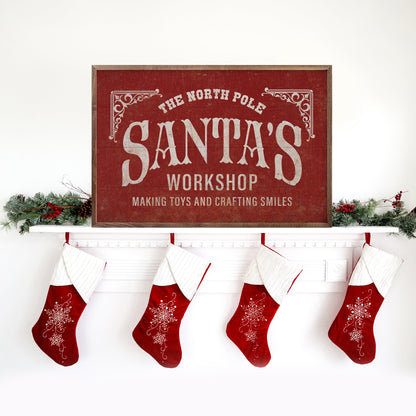 Santa's Workshop Making Toys Red