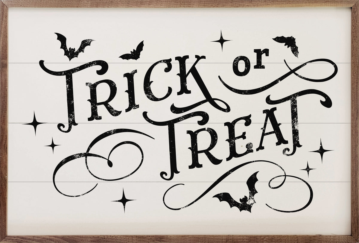 Trick Or Treat Bats And Curls White