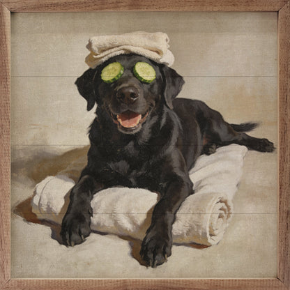 Bath Time Black Labrador