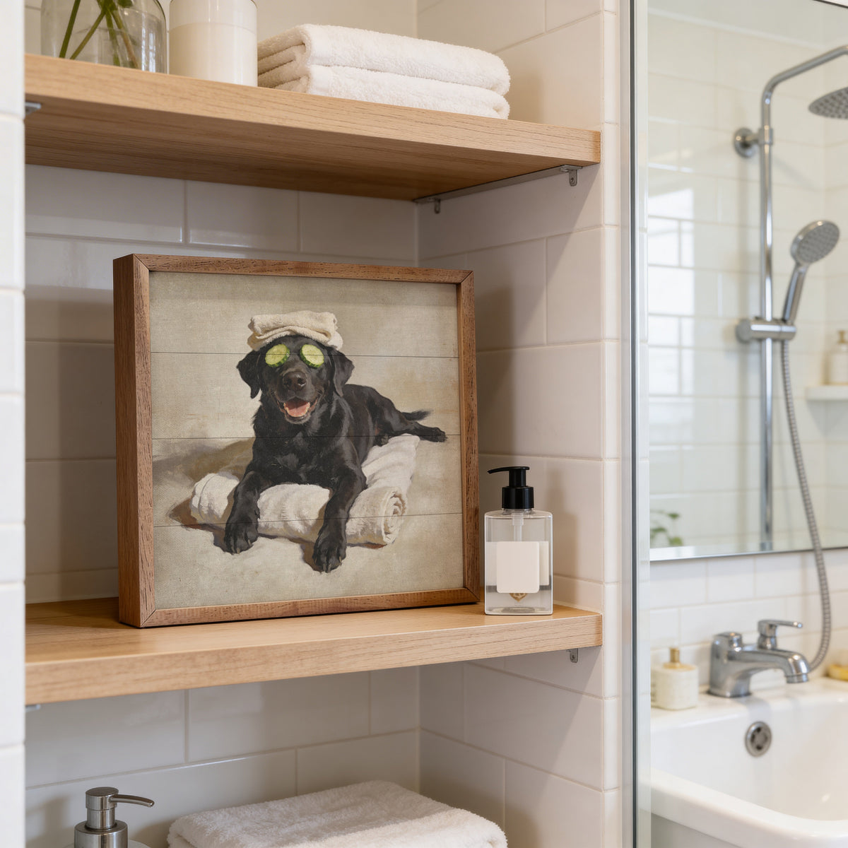 Bath Time Black Labrador
