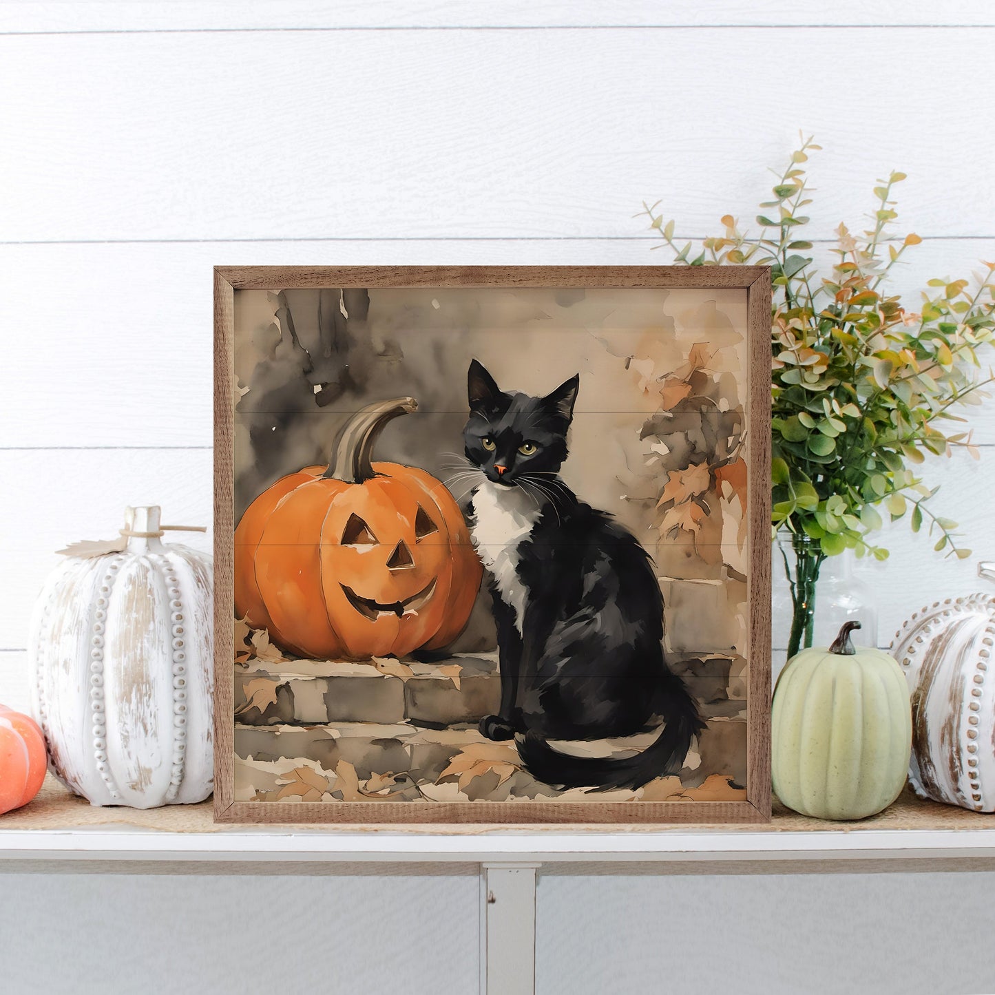 Black Cat With Pumpkin