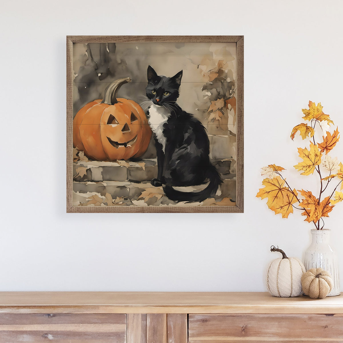 Black Cat With Pumpkin