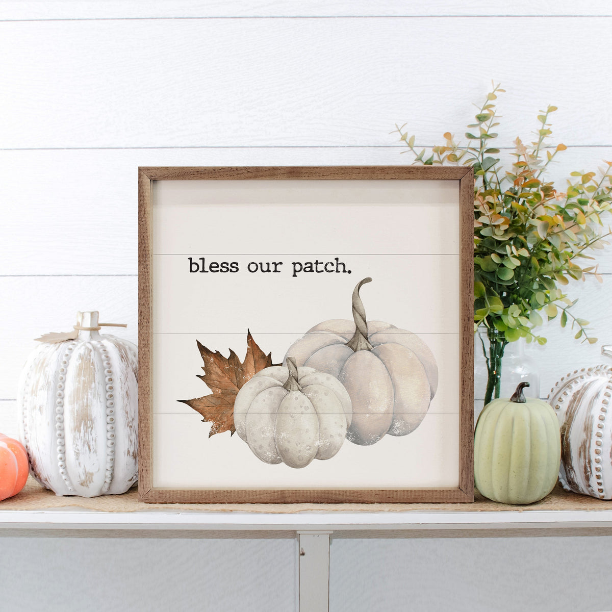 Bless Our Patch White Pumpkins