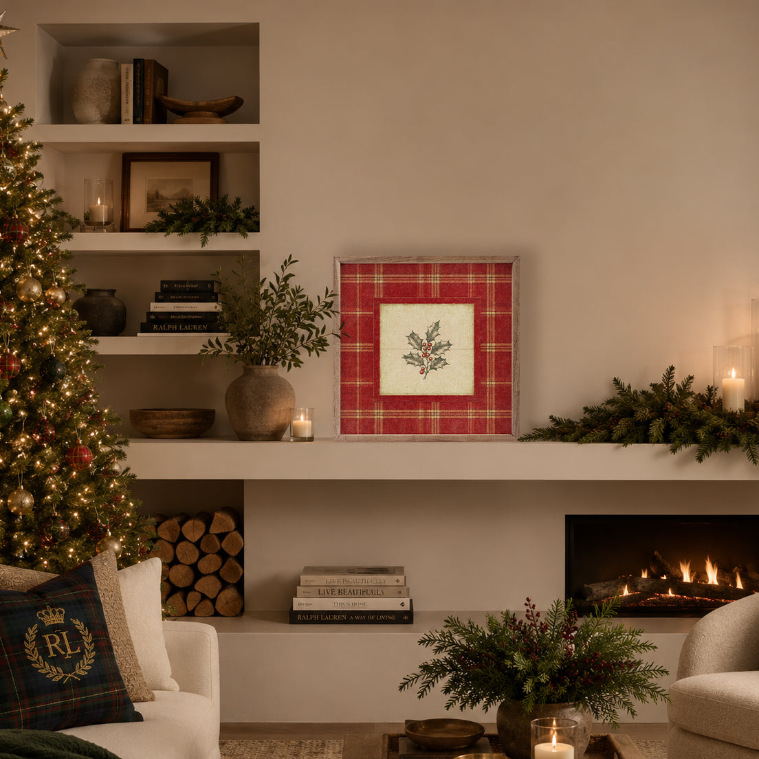 Cranberry Plaid Holly