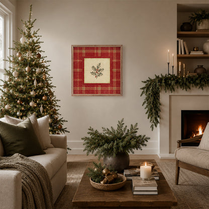 Cranberry Plaid Holly