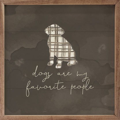 Dogs Are My Favorite People Plaid Gray By Amylee Weeks