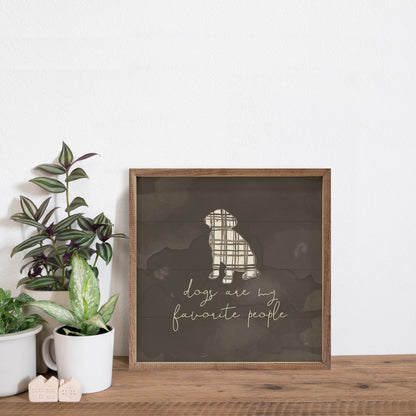 Dogs Are My Favorite People Plaid Gray By Amylee Weeks