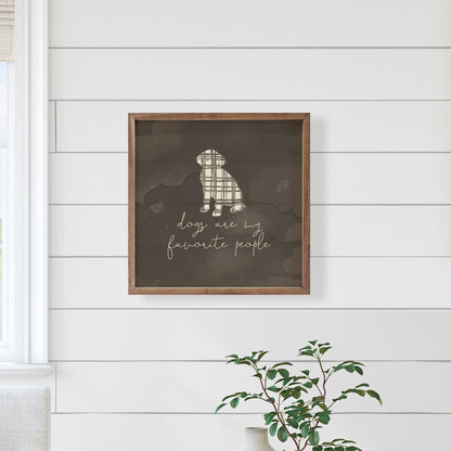 Dogs Are My Favorite People Plaid Gray By Amylee Weeks