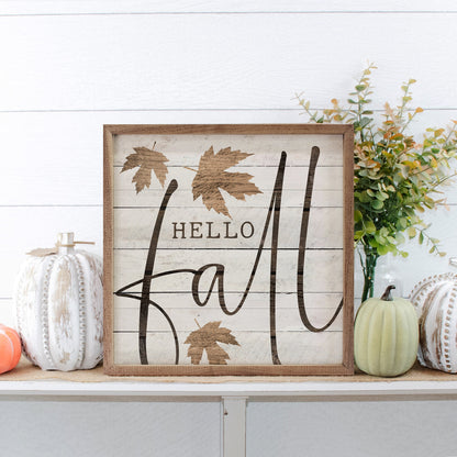 Hello Fall Leaf Whitewash