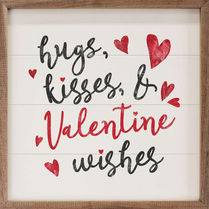 Hugs Kisses And Valentine Wishes White