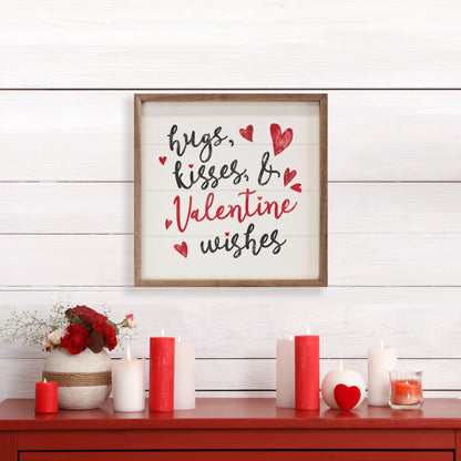 Hugs Kisses And Valentine Wishes White