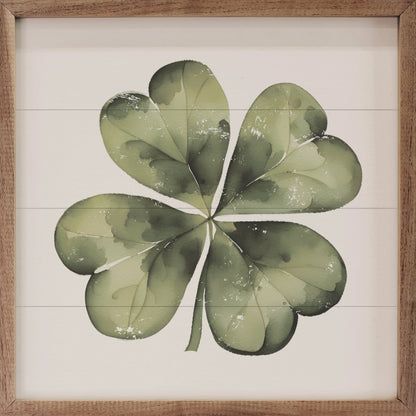 Lucky Four Leaf Clover White