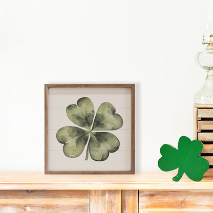 Lucky Four Leaf Clover White