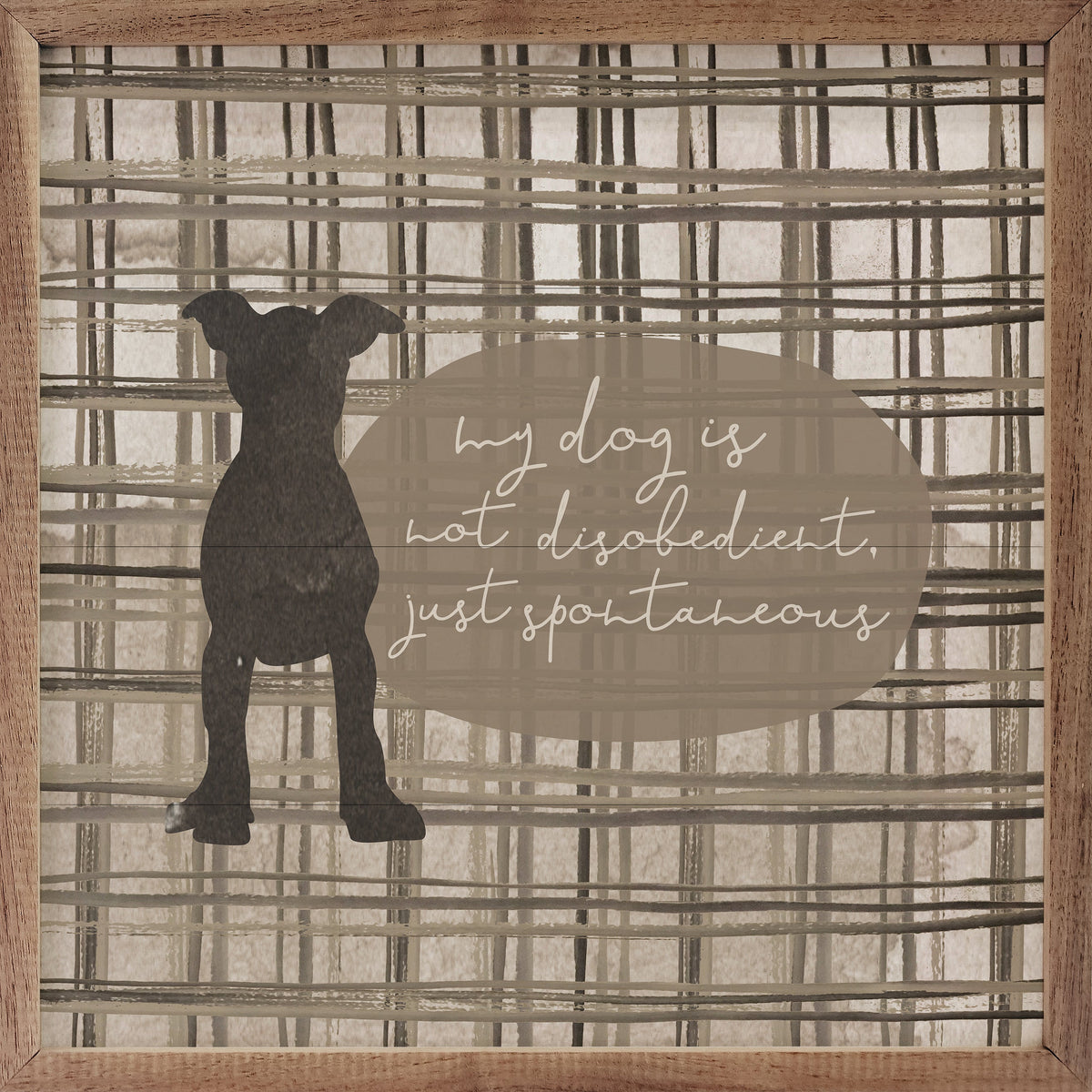 My Dog Is Not Disobedient Plaid By Amylee Weeks