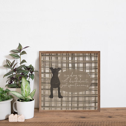 My Dog Is Not Disobedient Plaid By Amylee Weeks